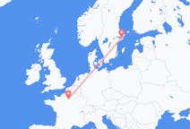 Flyg från Paris, Frankrike till Stockholm, Sverige