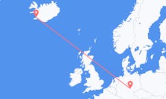 Flyreiser fra byen Reykjavik, Island til byen Erfurt, Tyskland