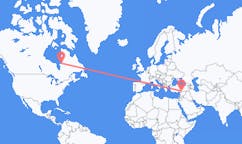 Flyreiser fra Kuujjuarapik, Canada til Gaziantep, Tyrkia