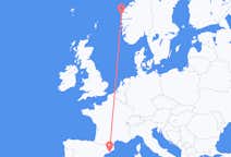 Vluchten van Florø, Noorwegen naar Barcelona, Spanje