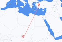 Flyreiser fra N Djamena, til Denizli
