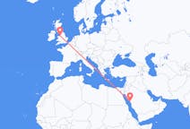 Flights from Yanbu, Saudi Arabia to Liverpool, England