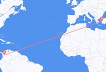 Flyreiser fra Medellín, Colombia til Izmir, Tyrkia