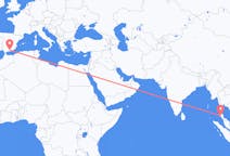 从甲米飞往格拉纳达的航班