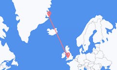 Flyg från Ittoqqortoormiit, Grönland till Cardiff, Wales