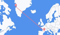 フランスのカストルから、グリーンランドのアシアトまでのフライト
