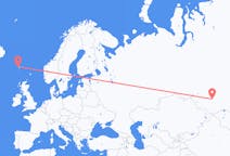 Flights from Novokuznetsk, Russia to Sørvágur, Faroe Islands