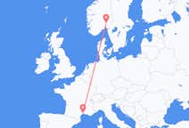 Vluchten van Montpellier, Frankrijk naar Oslo, Noorwegen