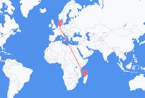 Flyreiser fra Mahajanga, Madagaskar til Dortmund, Tyskland