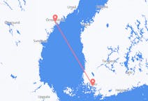 Flug frá Örnsköldsvík, Svíþjóð til Turku, Finnlandi