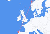 Vluchten van Vigo, Spanje naar Ålesund, Noorwegen