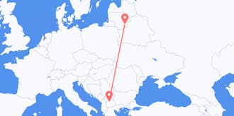 Voli dalla Lituania alla Macedonia del Nord