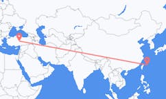 Lennot Miyakojimalta, Japani Kayserille, Turkki