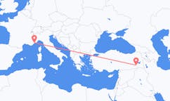 Loty z Siirt, Turcja do Nicei, Francja
