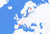 Flights from Barcelona in Spain to Kuopio in Finland
