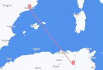 Flyrejser fra Tebessa, Algeriet til Barcelona, Spanien