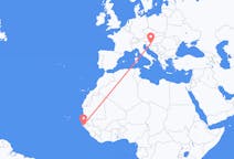 Flyg från Ziguinchor, Senegal till Zagreb, Kroatien