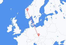 Flights from Sogndal, Norway to Brno, Czechia