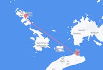 Flyreiser fra Kos, Hellas til Leros, Hellas
