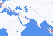 Flyrejser fra Palembang, Indonesien til Nantes, Frankrig