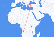 Flyg från Huambo, Angola till Antalya, Turkiet
