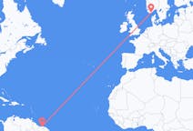 Flights from Paramaribo to Kristiansand
