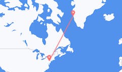 来自美国阿伦敦目的地 格陵兰瑪尼特索克的航班
