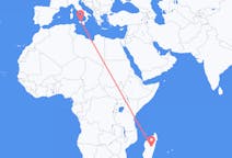 Flyg från Antananarivo, Madagaskar till Palermo, Italien