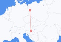 Flyg från Zagreb, Kroatien till Zielona Góra, Polen