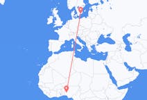 Flyreiser fra Ilorin, Nigeria til Karlskrona, Sverige