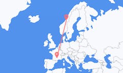 Flyg från Namsos till Rodez
