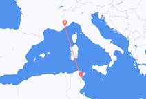 Loty z Enfidha, Tunezja do Nicei, Francja