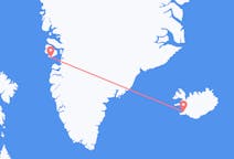 Vluchten van Qeqertarsuaq naar Reykjavik