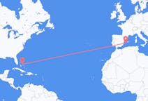 Flyrejser fra North Eleuthera, Bahamas til Ibiza, Spanien