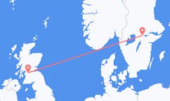 Vluchten van Glasgow, Schotland naar Oerebro, Zweden