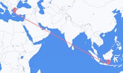 出发地 印度尼西亚外圆湾目的地 希腊伊卡利亚岛的航班