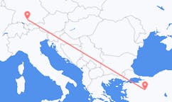 出发地 德国梅明根目的地 土耳其屈塔希亚的航班