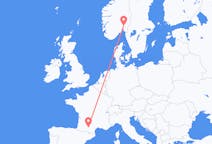 Flyreiser fra Oslo, Norge til Toulouse, Frankrike