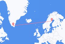 Loty z Narsarsuaq, Grenlandia z Skelleftea, Szwecja