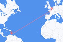 Flyreiser fra Willemstad, Curaçao til Paris, Frankrike
