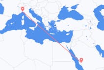 Flyg från Ta if, Saudiarabien till Genua, Italien