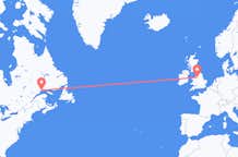 Flyreiser fra Sept-Îles, Canada til Manchester, England
