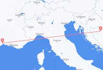 来自波斯尼亚和黑塞哥维那出发地 巴尼亚卢卡目的地 法国蒙彼利埃的航班
