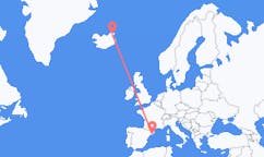 出发地 冰岛索斯霍恩目的地 西班牙巴塞罗那的航班