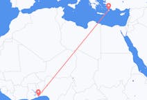 Flights from Lomé to Rhodes