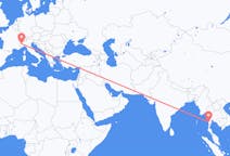Flyrejser fra Myeik, Myanmar til Torino