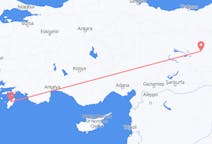Flyg från Bingöl, Turkiet till Rhodes, England, Grekland
