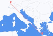 Vluchten van Mulhouse, Zwitserland naar Chania, Griekenland