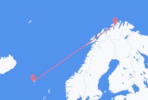 フェロー諸島のソルヴァーグルから、ノルウェーのハンメルフェストまでのフライト