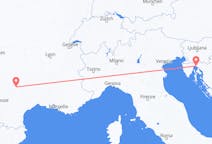 Flyg från Rijeka, Kroatien till Rodez, Frankrike